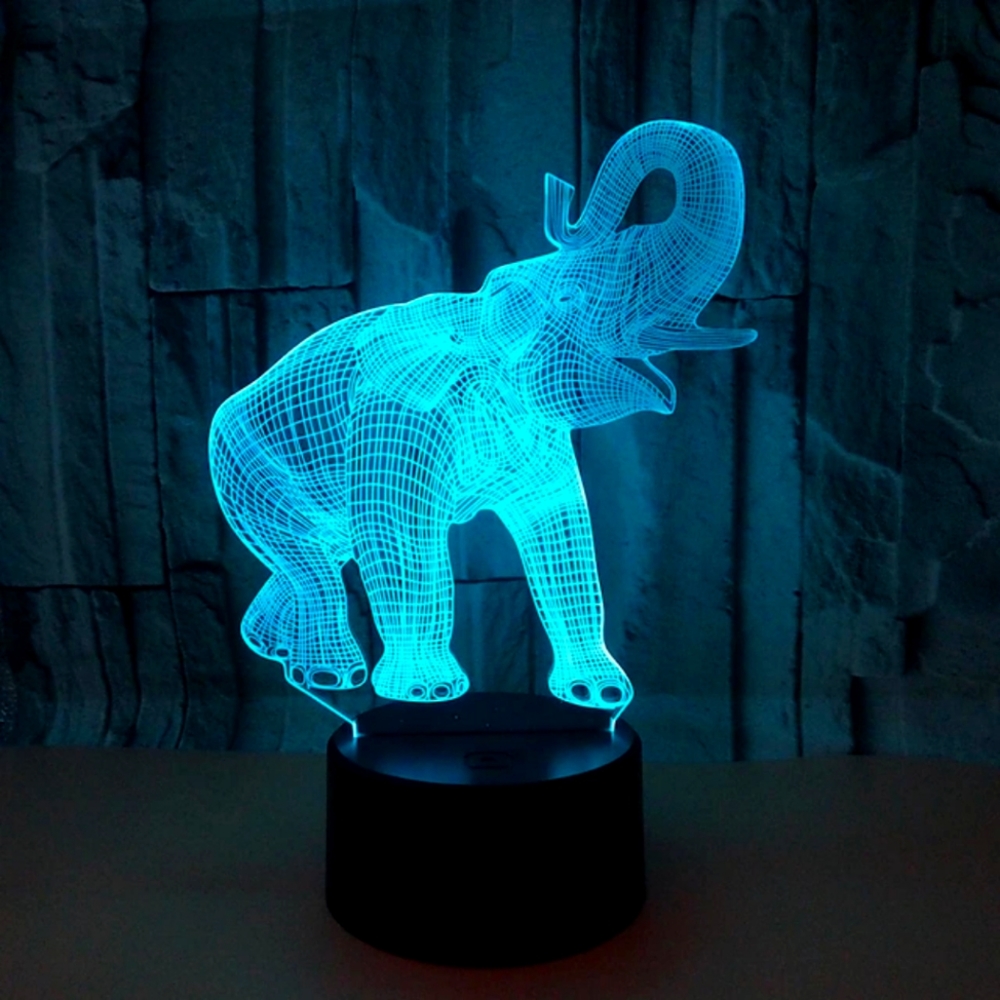 3D Elephant Light Changing Light NEW IN BOX